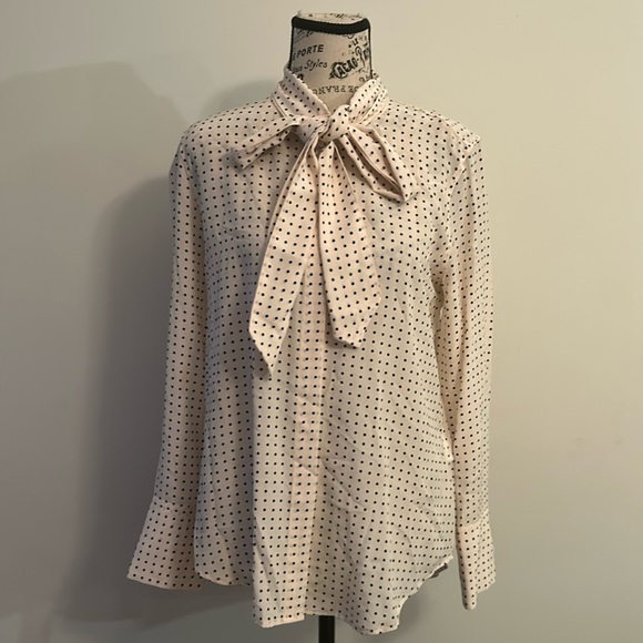 Equipment Polka Dot Tieneck 100% Silk Blouse - size S - Picture 1 of 7